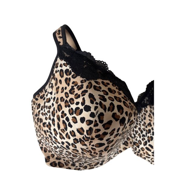 Cacique Bra Size 44 H Full Coverage Animal Leopard Print Padded Underwire Lace - Picture 2 of 8